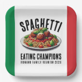 Funny Spaghetti Eating Champion Family Reunion Papieren Bordje (Voorkant)