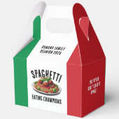 Funny Spaghetti Eating Champions Family Reunion Bedankdoosjes (Achterkant)