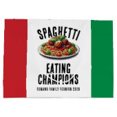 Funny Spaghetti Eating Champions Family Reunion Groot Cadeauzakje (Achterkant)