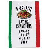 Funny Spaghetti Eating Champions Family Reunion Medium Cadeauzakje (Achterkant)