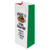 Funny Spaghetti Eating Champions Family Reunion Wijn Cadeautas (Achterkant Gekanteld)