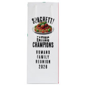 Funny Spaghetti Eating Champions Family Reunion Wijn Cadeautas (Voorkant)