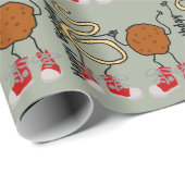 Funny Spaghetti en Meatballen Cartoon Cadeaupapier (Rol Hoek)