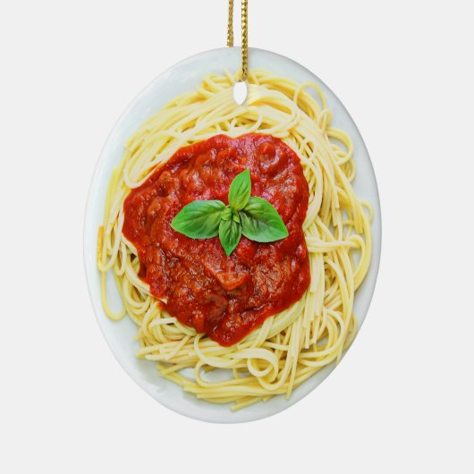 Funny Spaghetti Gag Gift Food Kerstmis Keramisch Ornament (Rechts)