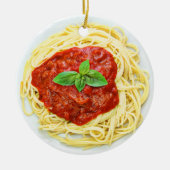 Funny Spaghetti Gag Gift Food Kerstmis Keramisch Ornament (Voorkant)