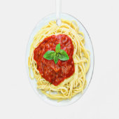 Funny Spaghetti Gag Gift Food Kerstmis Metalen Ornament (Voorkant links)