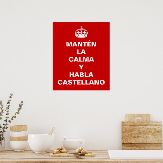 Funny spanish hou je rustig poster (Keuken)