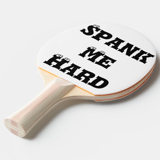 Funny Spank me Bulls Eye Target Tafeltennisbatje (Voorkant Gekanteld)