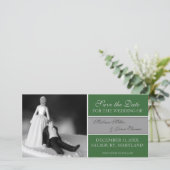 Funny sparen de Mededelingen van de Datum {Groen} Save The Date (Staand voorkant)