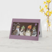 Funny sparrow party card kaart (Gele Bloem)