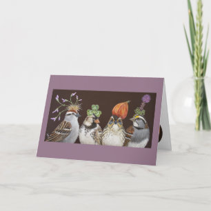 Funny sparrow party card kaart