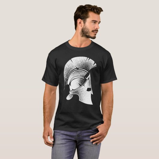 Funny Spartan Greek Helmet Cute Gladiator Mannen W T-shirt (Voorkant volledig)