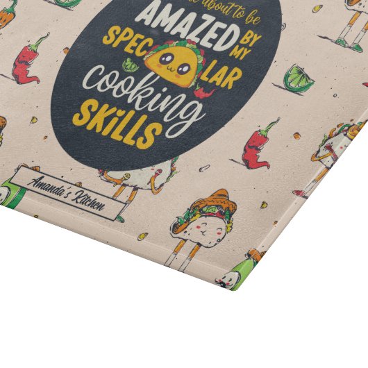 Funny spectacular Taco Pun Cinco de Mayo Pattern Snijplank (Hoek)