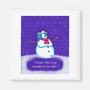 Funny Spectickles Holiday Diet Snow Woman Cartoon Magneet