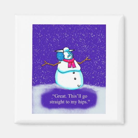 Funny Spectickles Holiday Diet Snow Woman Cartoon Magneet (Voorkant)