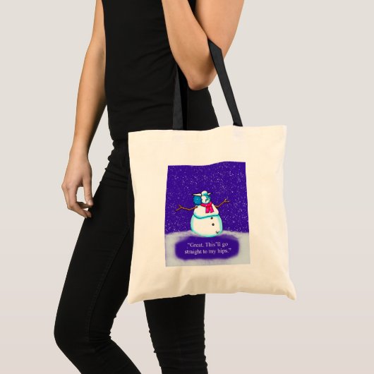 Funny Spectickles Holiday Diet Snow Woman Cartoon Tote Bag (Voorkant (product))