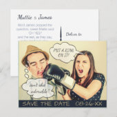 Funny Speech Bubble Save the Date Aankondigingskaart (Voorkant / Achterkant)