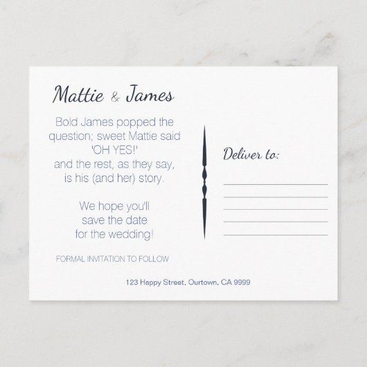 Funny Speech Bubble Save the Date Aankondigingskaart (Achterkant)