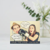 Funny Speech Bubble Save the Date Aankondigingskaart (Staand voorkant)