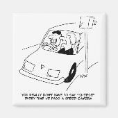Funny Speed Camera Cartoon Shows Man Driving Magneet (Voorkant)