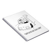 Funny Speed Camera Cartoon Shows Man Driving Notitieboek (Rechterzijde)