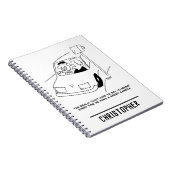 Funny Speed Camera Cartoon Shows Man Driving Notitieboek (Rechterzijde)