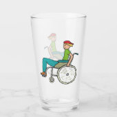 Funny Speedy-rolstoelgebruiker Glas (Achterkant)