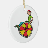 Funny Speedy-rolstoelgebruiker Keramisch Ornament (Rechts)