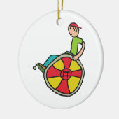 Funny Speedy-rolstoelgebruiker Keramisch Ornament (Links)