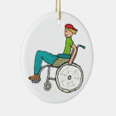 Funny Speedy-rolstoelgebruiker Keramisch Ornament (Rechts)