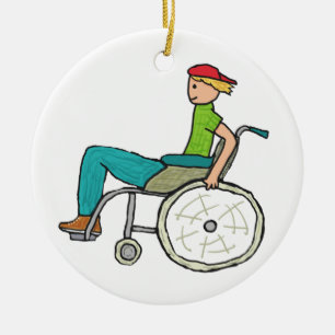 Funny Speedy-rolstoelgebruiker Keramisch Ornament