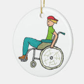 Funny Speedy-rolstoelgebruiker Keramisch Ornament (Links)