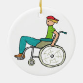 Funny Speedy-rolstoelgebruiker Keramisch Ornament (Achterkant)