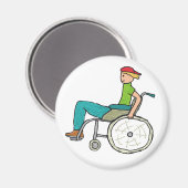 Funny Speedy-rolstoelgebruiker Magneet (Voorkant / Achterkant)