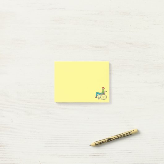 Funny Speedy-rolstoelgebruiker Post-it® Notes (Op bureau)