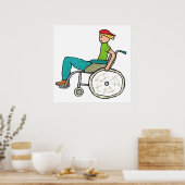 Funny Speedy-rolstoelgebruiker Poster (Keuken)
