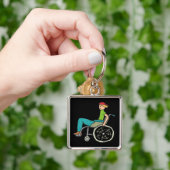 Funny Speedy-rolstoelgebruiker Sleutelhanger (Hand)