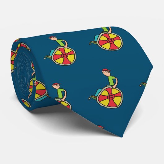 Funny Speedy-rolstoelgebruiker Stropdas (Opgerold)