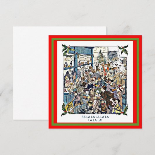 Funny Speelgoed Store Chaos Vintage-kerstkerstkopi Kaart (Voorkant / Achterkant)