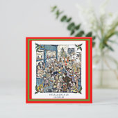 Funny Speelgoed Store Chaos Vintage-kerstkerstkopi Kaart (Staand voorkant)