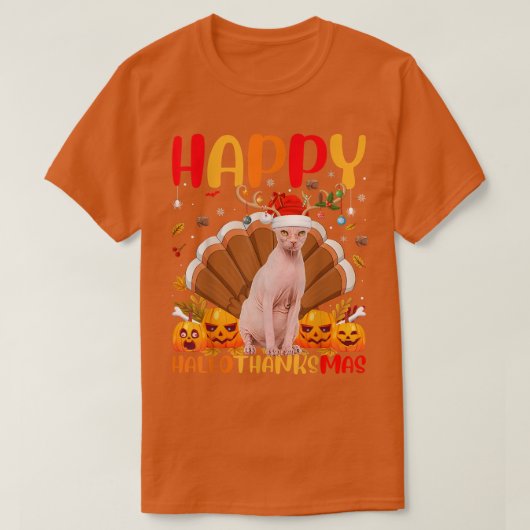 Funny Sphyn Cat Lover Happy Sphyn Cat HelloBedankt T-shirt (Design voorkant)