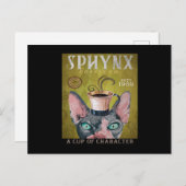 Funny Sphynx Cat Coffee Co. A Cup Of Character Briefkaart (Voorkant / Achterkant)