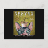 Funny Sphynx Cat Coffee Co. A Cup Of Character Briefkaart (Voorkant)