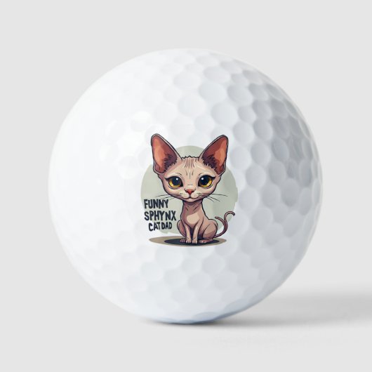 Funny Sphynx Cat Dad Cartoon Art Golfballen (Voorkant)
