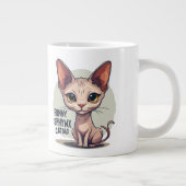 Funny Sphynx Cat Dad Cartoon Art Grote Koffiekop (Rechts)