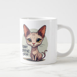 Funny Sphynx Cat Dad Cartoon Art Grote Koffiekop