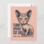 Funny Sphynx Cat Dad Illustration Briefkaart (Voorkant / Achterkant)