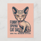 Funny Sphynx Cat Dad Illustration Briefkaart (Voorkant)