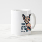 Funny Sphynx Cat Dad Illustration Grote Koffiekop (Voorkant rechts)