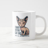 Funny Sphynx Cat Dad Illustration Grote Koffiekop (Rechts)